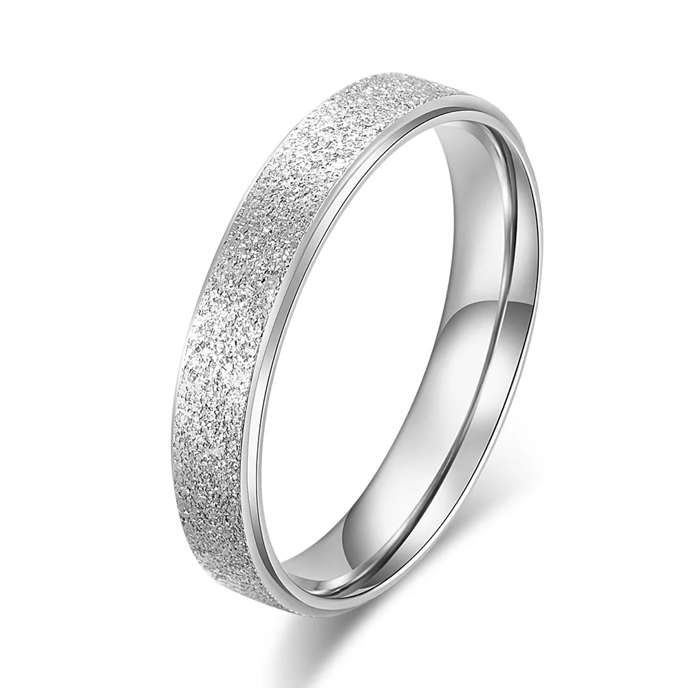 Титановая сталь, кольца для женщин, изысканные матовые, розовое золото, серебро, жемчуг, песок, женские обручальные кольца, ювелирные изделия для пар, подарки на годовщину - Цвет основного камня: Wide silver