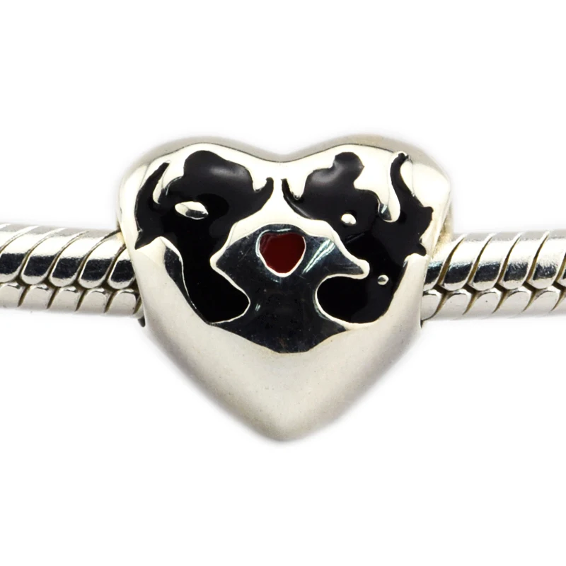 

DIY Fits Pandora Charms Bracelets Mouse Kiss Beads 100% 925 Sterling-Silver-Jewelry Free Shipping