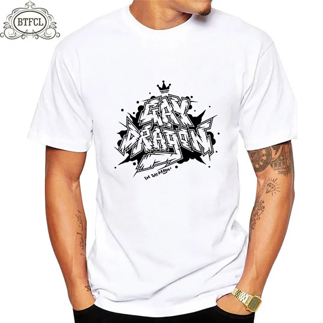 

BTFCL Men T-Shirts Plus Size Letter Printed Graffiti Tee Shirt Homme Summer Short Sleeve Men