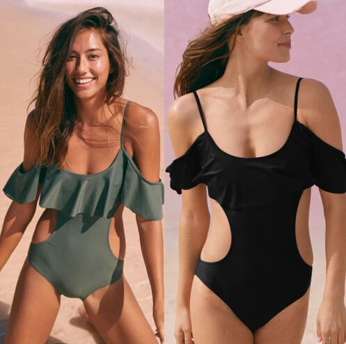 

New Summer One-Piece Women Swimsuit Push Up Padded Bikini Swimwear Bathing Monokini Beachwear