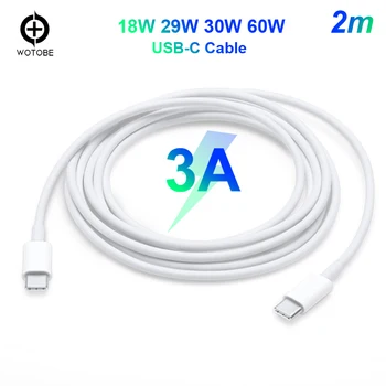 

USB-C Charge Cable 2m USB2.0 3A fast charging Applicable for MacBook/Pro/Air iPad Pro and 29W 30W 61W 87W type-C power adapter