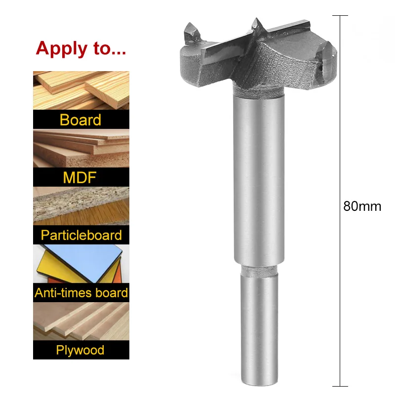 35mm Forstner Auger Drill Bit Set Wood Drilling Woodworking Hinge Hole Saw Window Wooden Cutting Rotary Hand Tool Accessories
