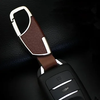 

Car styling Metal Head layer cowhide key Chain case For Jaguar XF XFL XE XJ XJL F-Pace F pace fpace X761 XJ6 XKR XK8 X320 X308