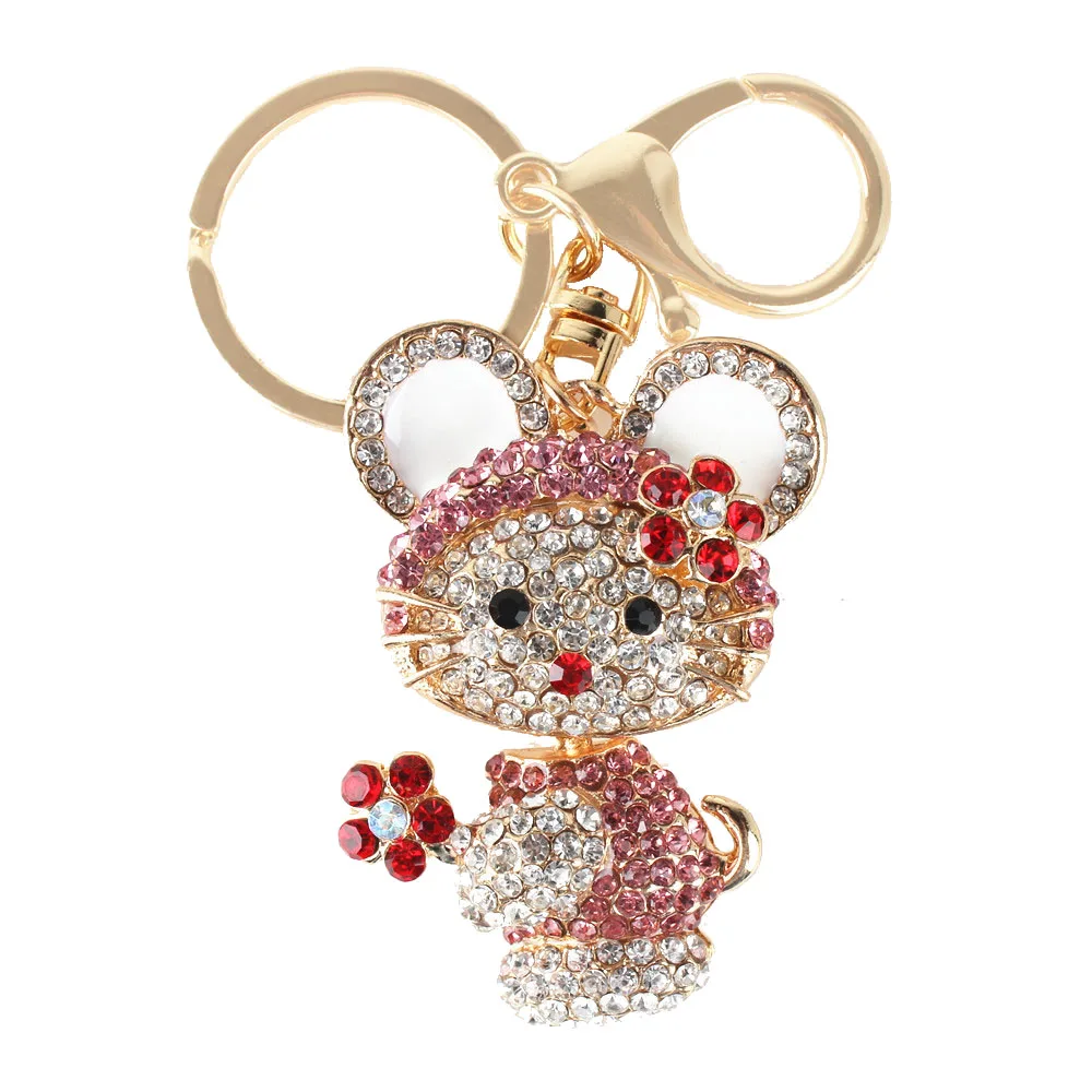 

Five Clubs Rabbit Fashion Lovely Cute Rhinestone Crystal Purse Bag Car Key Chain Nice Gift Girl Jewelry