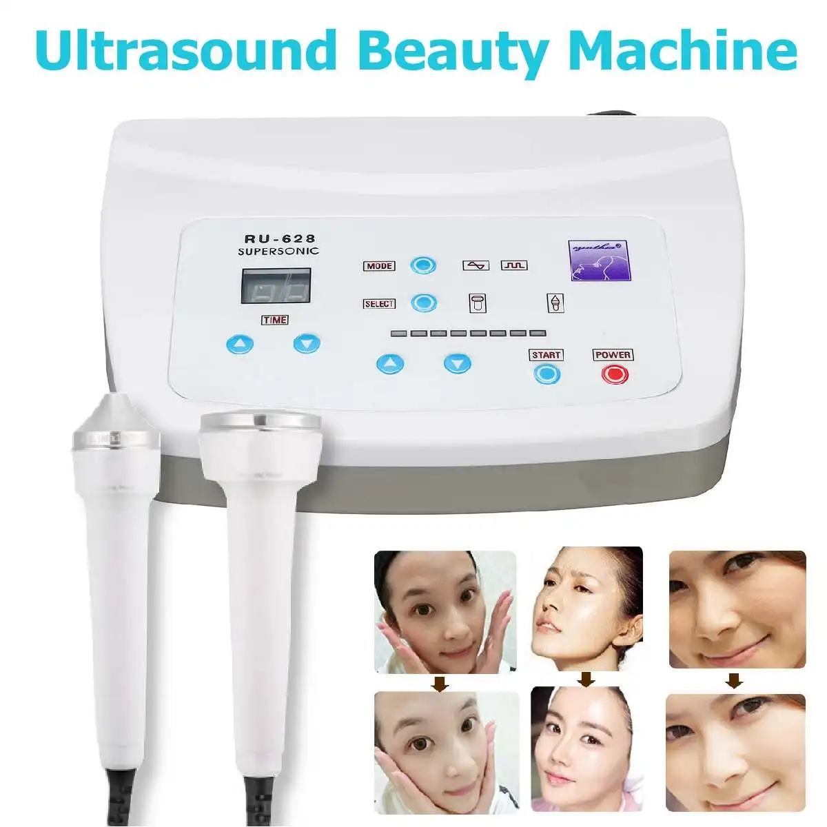 

Ultrasonic Facial Massager High Frequency Ultrasound Machine Face Skin Care Anti Wrinkle Aging Spa Salon Home Beauty Device