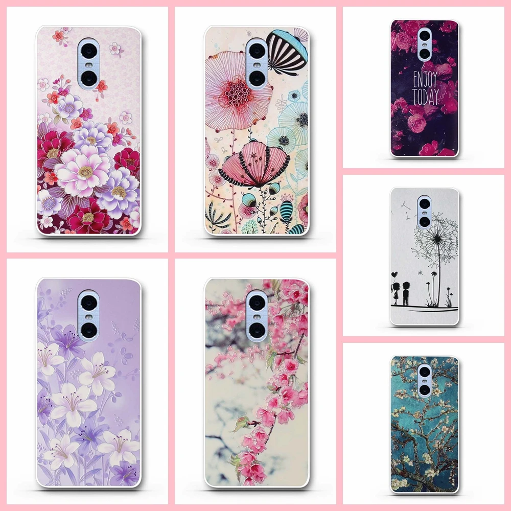 

For Xiaomi Redmi Note 4 Case Soft TPU Back Cases for Redmi Note Note 4 5.5" Silicone Cover Luxury 3D Relief Printing Bag Cases