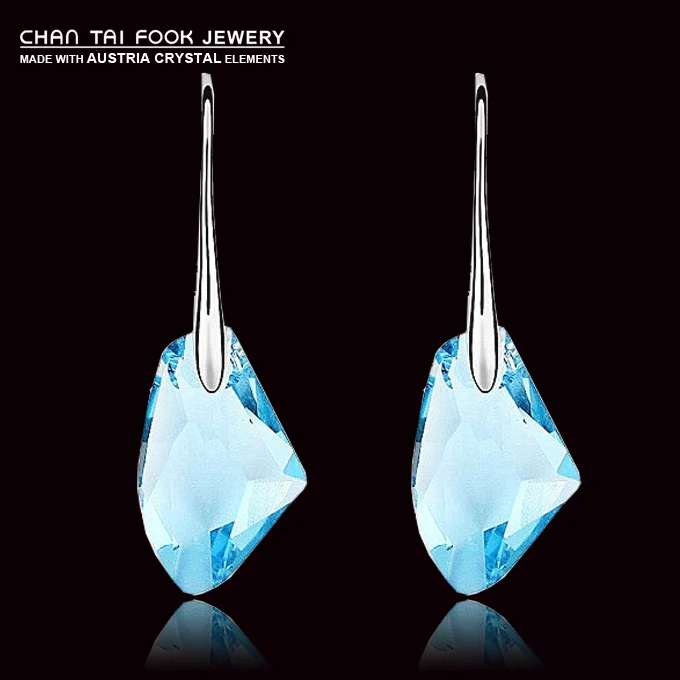 

IREACESS New cute fashion big long Genuine SWA Element Geometry Austrian Crystal drop earrings jewelry for women