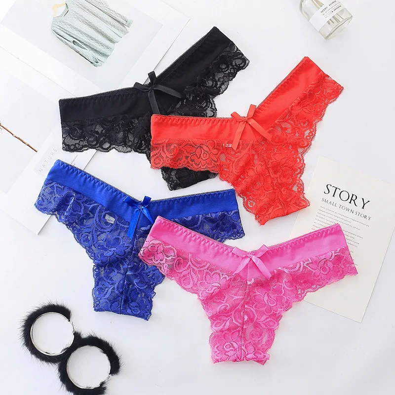 

Sexy Lace Underpants Transparent Breathable Briefs Low Waist Hollow Out Women's Underwear Panties Elegant Ladies Knickers