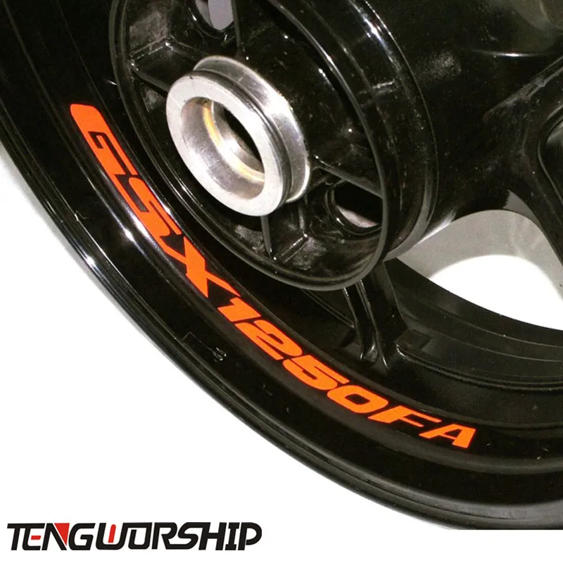 

Teng Worship 8 X CUSTOM INNER RIM DECALS WHEEL Reflective STICKERS STRIPES for SUZUKI GSX1250FA GSX 1250FA