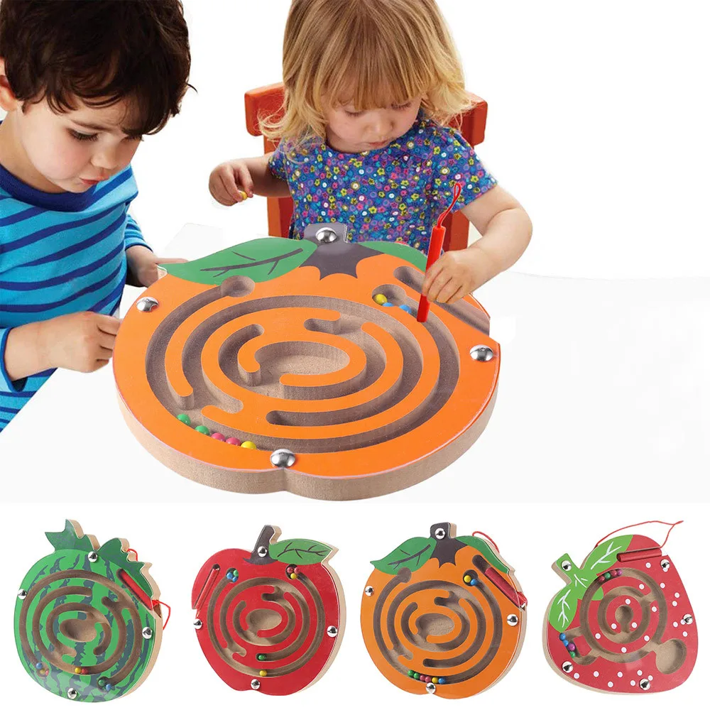 

Children Magnetic Maze Toy Kids Wooden Puzzle Game Toy Kids Early Educational Brain Teaser Wood Toy Intellectual Jigsaw Board &c