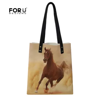 

FORUDESIGNS Horse Large Shoulder Bag For Women Fashion Pu Leather Totes Bags Teenager Girls Casual Shopping Handbags