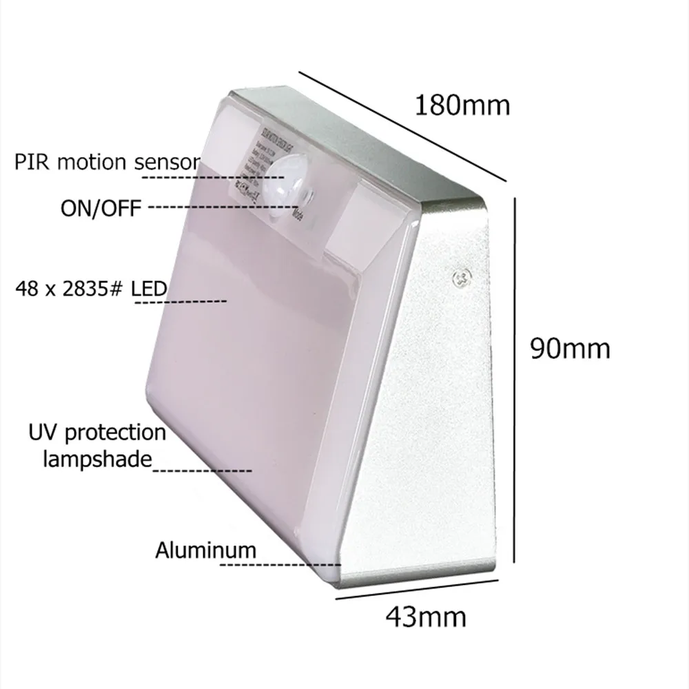 Solar motion sensor 48led