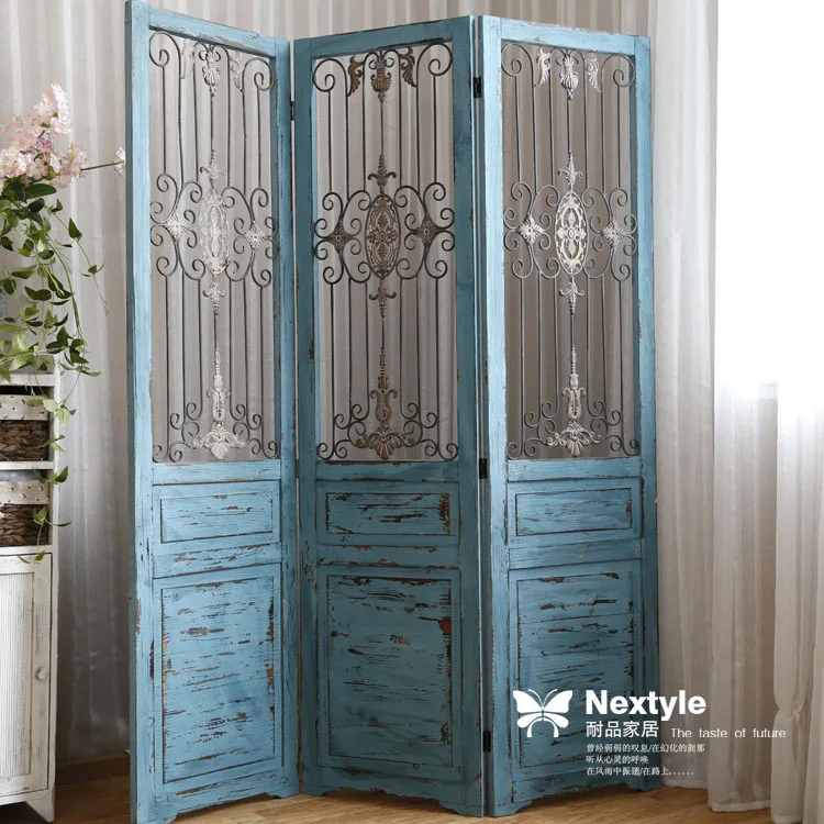 Folding Screen Room Divider Metal Wood Folding Screen Room Divider Metal Wood Iron Art Home Decoration Paravent In Screens Dividers From