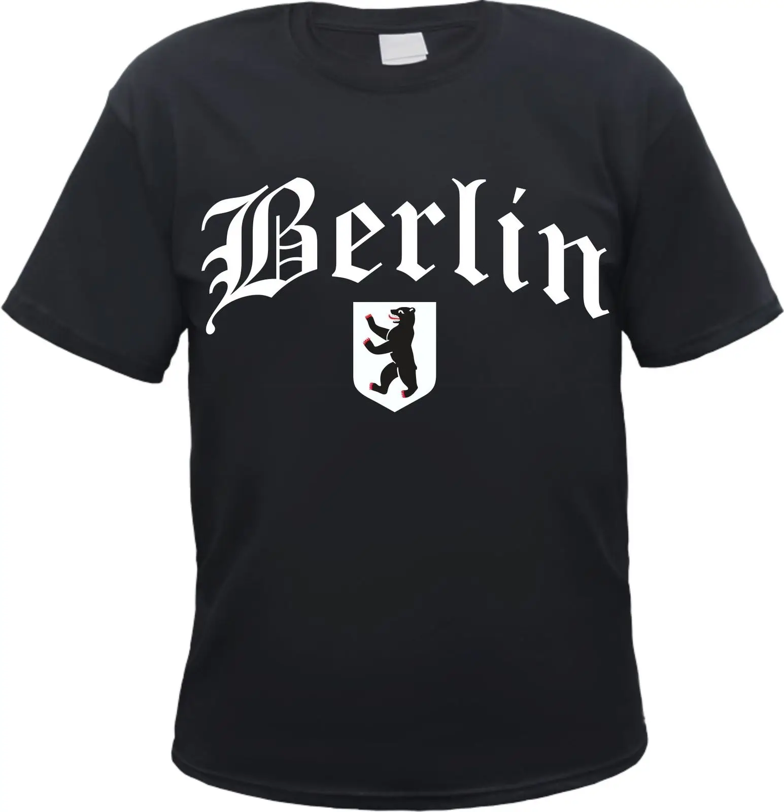 BERLIN T Shirt Altdeutsch mit Wappen Schwarz S bis 3XL hauptstadt city