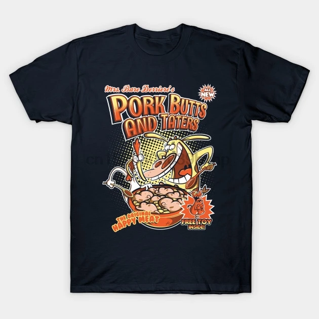 

Men Short sleeve tshirt Pork butts and taters Cereal Box T Shirt Women t-shirt