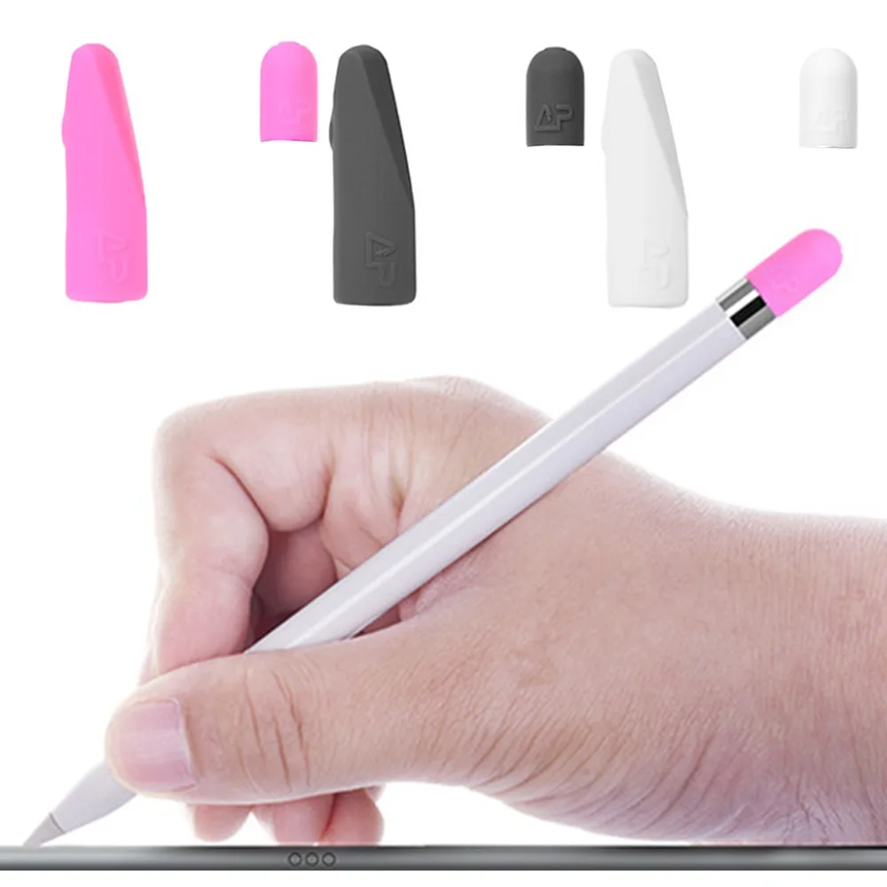 

Hot Non-Slip Silicone Cap Cover Case Anti-Lost Holder Cable Connector Tether Kit For Apple Pencil White/Black/Pink-PC Friend
