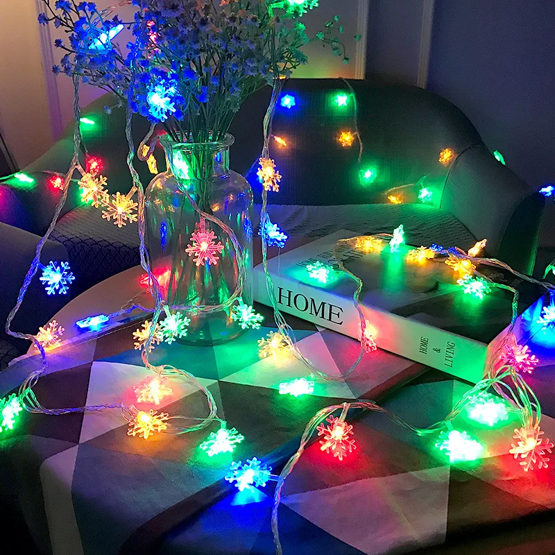 3m 20LEDS Snowflake LED String Lights Christmas Holiday Lighting for the Curtain or Party Decoration Power by Battery (3)