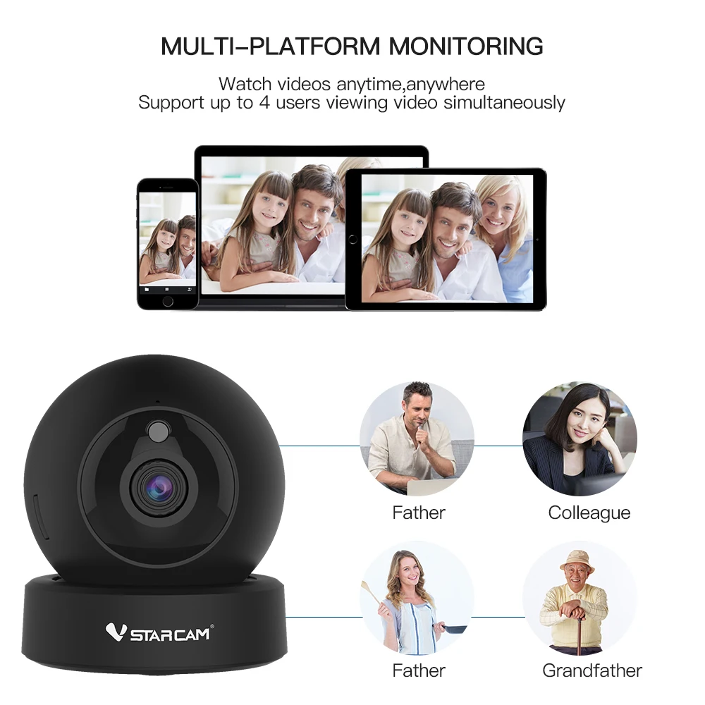Камера видеонаблюдения Vstarcam G43S 1080P 2 МП IP Wi Fi инфракрасная камера ночного