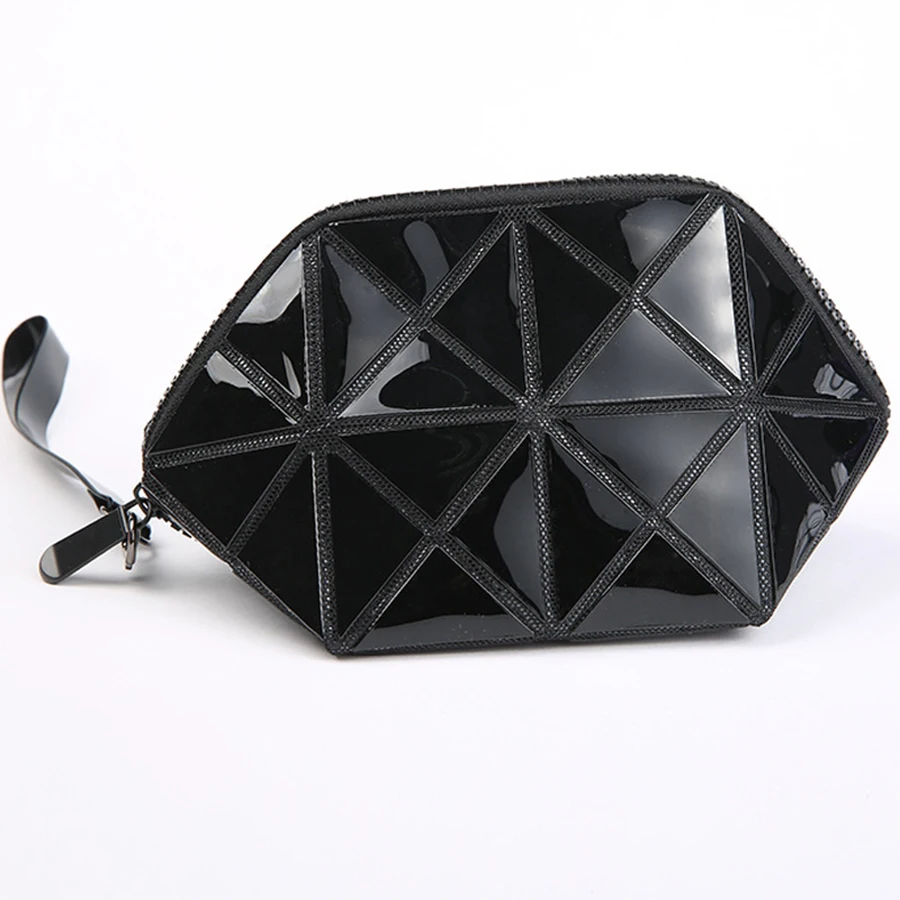 Las mujeres ocasionales de la cremallera organizador bolso costura geométrica triángulo embrague pu mano Bolsas lavado lindo cosmética bolsa viajes necessarie Las mujeres ocasionales de la cremallera organizador bolso costura geométrica triángulo embrague pu mano Bolsas lavado lindo cosmética bolsa viajes necessarie