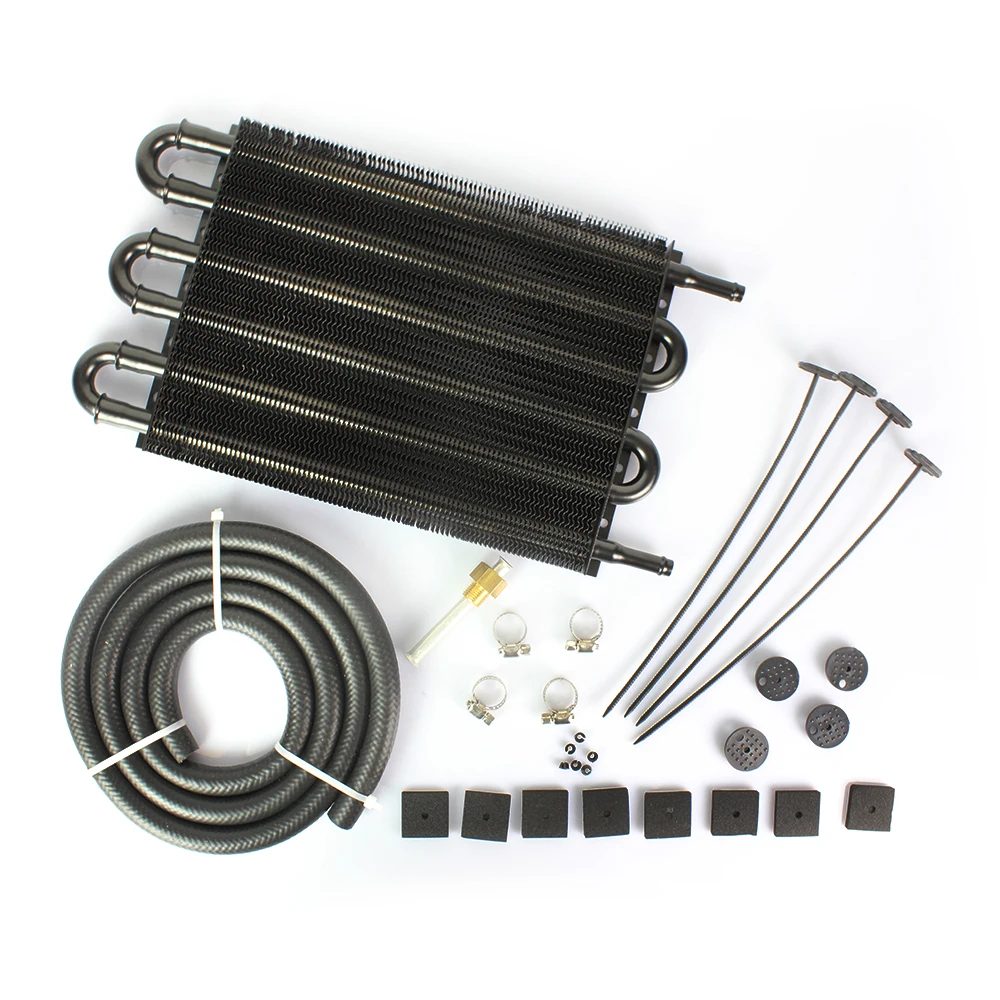 R-EP 6 ряд авто алюминиевый дистанционный масляный радиатор двигателя масляный радиатор универсальный для большинства автомобилей черный