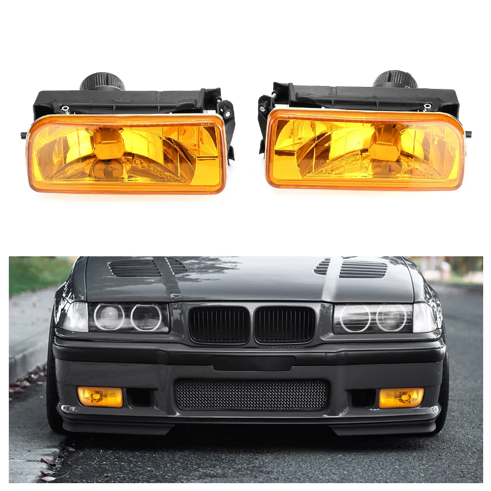 Goede 2 stuks Auto Bumper Mistlampen Clear Lens Behuizing Case Voor BMW E36 92 98 Auto Mistlamp Auto styling