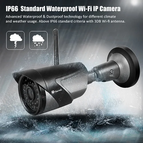 

Smart Home Security Waterproof IP Camera 1080P HD 2MP resolution with Motion Sensitivity Adjustment IP66 Waterproof Standard