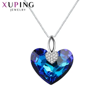 

Xuping Vintage Pendant Necklaces Heart Shaped Crystals from Swarovski Exquisite Pendant for Women Gift M67-40166