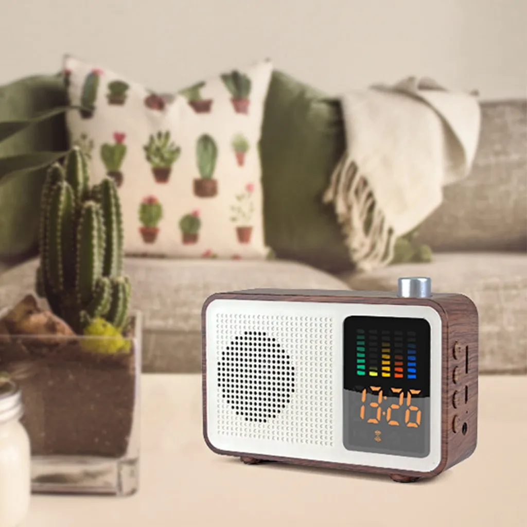 

MIABOO Retro Wood Color Wireless Bluetooth Speaker Radio With Time Display
