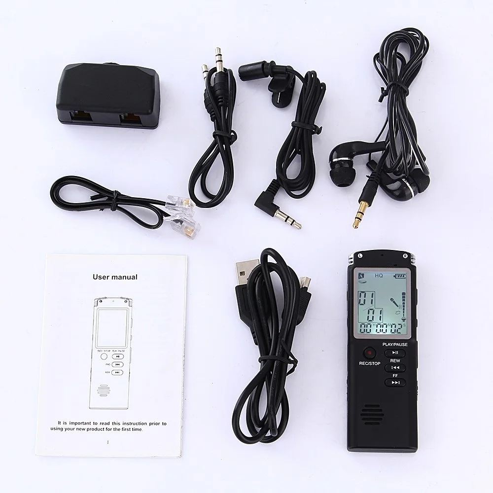 32GB/16GB High-Quality Digital Audio Voice Recorder a key lock screen Telephone Recording Real Time Display with MP3 Player 32GB/16GB High-Quality Digital Audio Voice Recorder a key lock screen Telephone Recording Real Time Display with MP3 Player