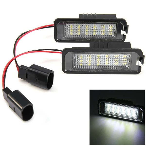 

2Pcs WHITE LED REAR LICENSE PLATE LIGHTS LAMPS ERROR FREE for Skoda Superb 3T VR6 (B6) (2008-2012) License lamp assembly