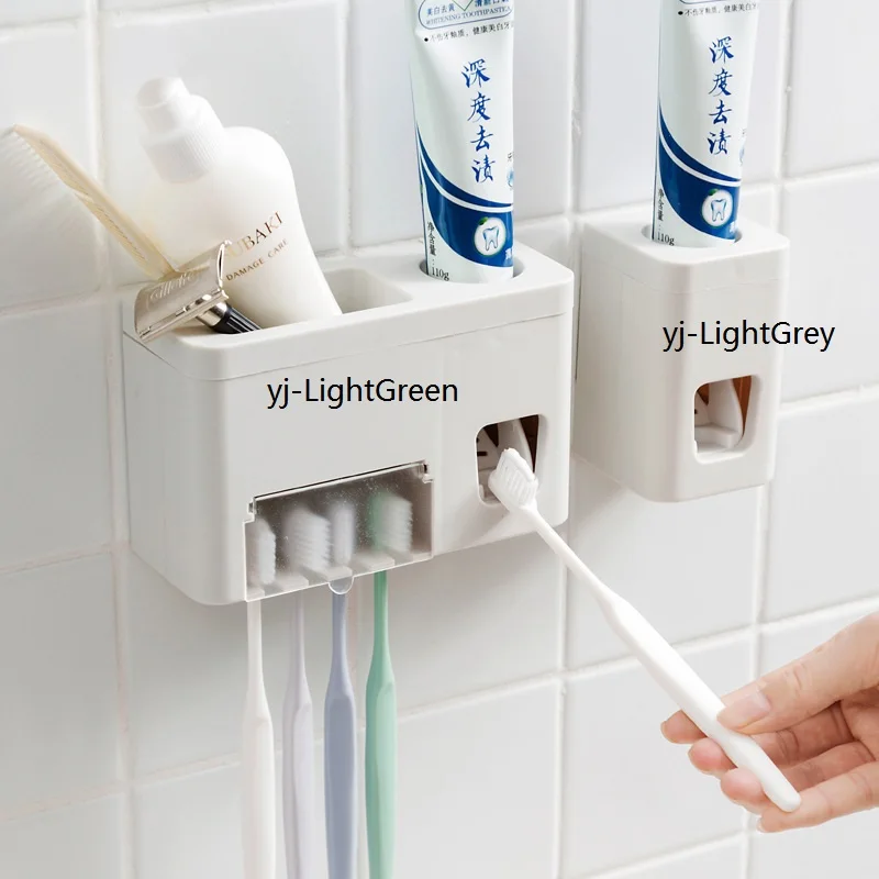 

Patent Automatic Toothpaste Dispenser Toothbrush Holder Set Anti-dust Teeth Brush Holder Toothbrush Cover Bathroom Accessories