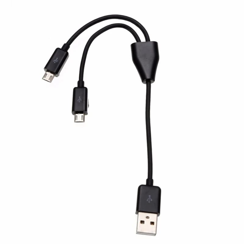 USB 2,0-Dual 2 Micro USB 2,0 Мужской y-разветвитель кабель для зарядного устройства 0,2 м/футов/1 м/3 фута черный/белый