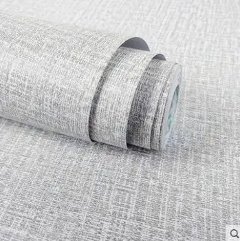 

Thickened simple linen wallpaper pure color self-adhesive wallpaper bedroom living room shop office hotel wall stickers