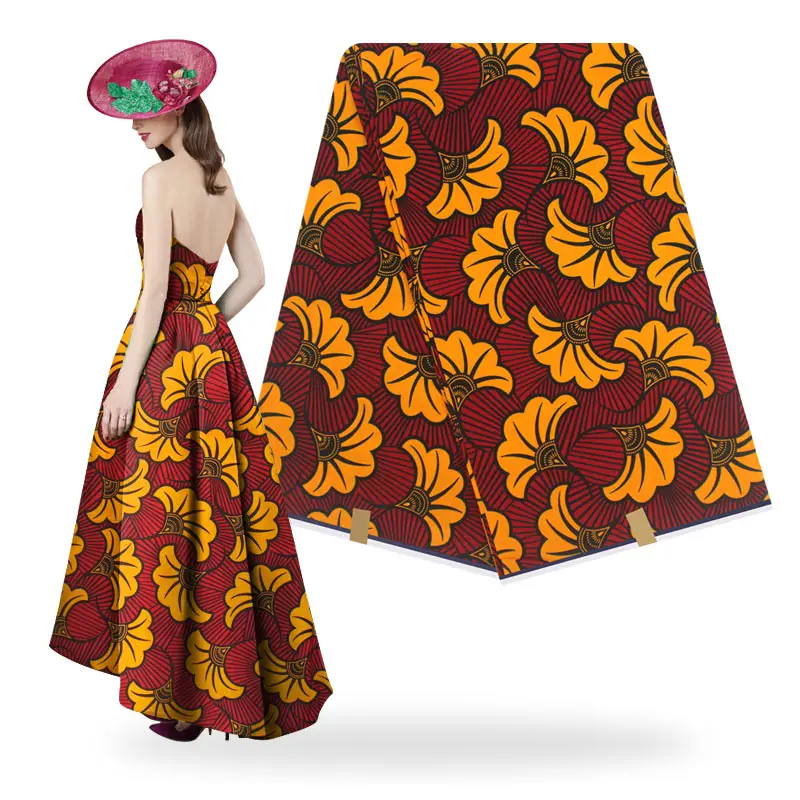 Анкара Африканский Воск Печать Ткань в полоску треугольники узор воск Африканский швейная ткань для платья H180727