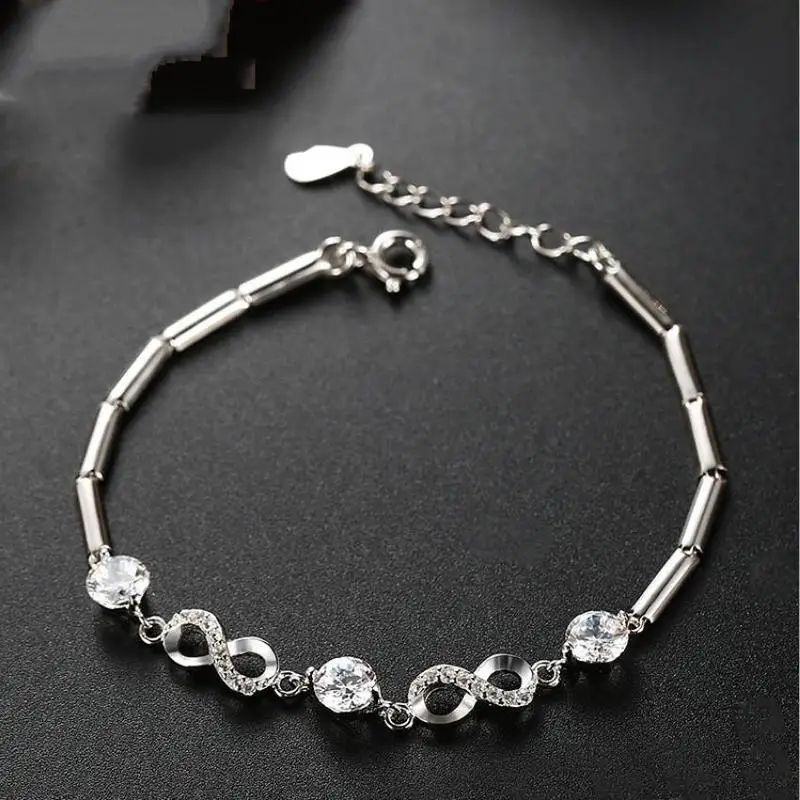 

Everoyal Luxury Crystal Geometric Female Bracelets Jewelry Girls Vintage 925 Sterling Silver Bracelets For Women Accessories Hot