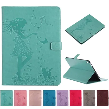 

Case For Samsung Galaxy Tab S4 10.5 SM-T830 T835 Girl Cat Embossed Painting cover For Samsung Tab S4 10.5 inch case+film+Pen