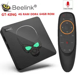 ТВ-бокс Beelink GT-King Android 9,0 Amlogic S922X 4 Гб DDR4 64 Гб rom голосовой пульт дистанционного управления 2,4G + 5,8G WiFi 1000 Мбит/с 4K телеприставка