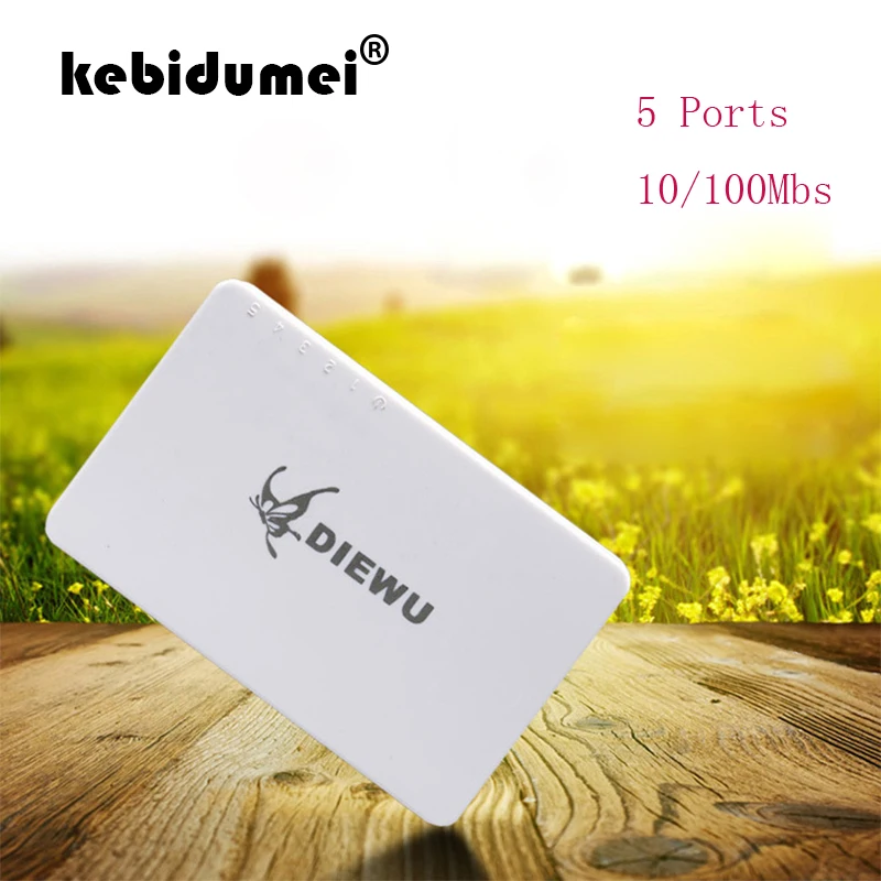 

kebidumei Mini Fast Ethernet LAN RJ45 Network Switch 5 Ports Switcher Hub Desktop PC US/EU adapter for PC Laptop webcam
