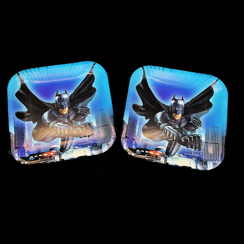

10pcs/lot Batman theme square plates Batman theme birthday party decorations Batman theme disposable plates