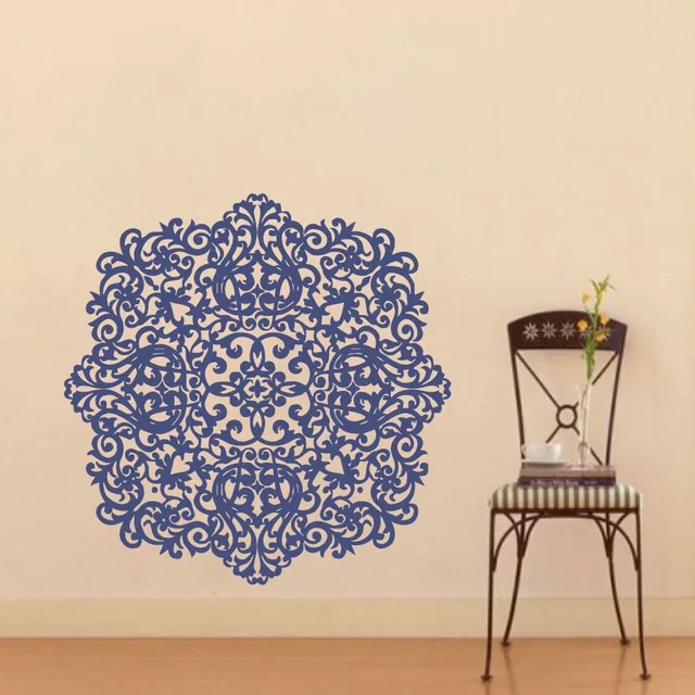 Pinturas Murais большая Мандала виниловая наклейка на стену Наклейка для йоги Menhdi Lotus