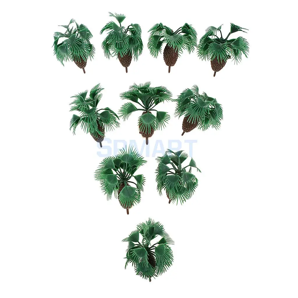 10x Palm Model Tree 6cm/2.36inch HO Scale for RR Garden Railroad Scenery DIY