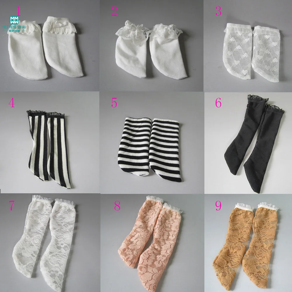 

Doll Accessories doll socks for 40cm Salon dolls 9 Styles Black white pink