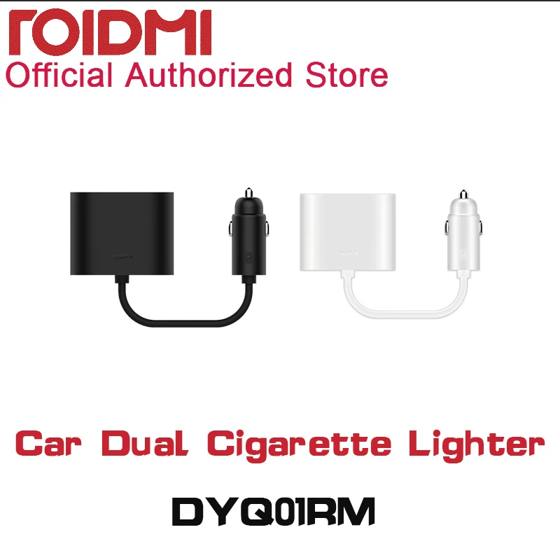

Original Xiaomi ROIDMI Car Dual Cigarette Lighter Splitter 1 to 2 Charging Ports Car Charger Adapter