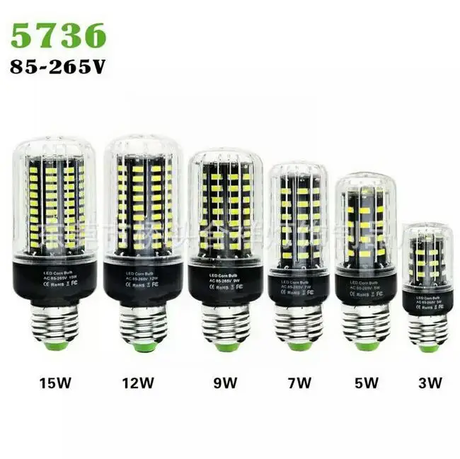 Светодиодная лампа SMD 5736 E27 LED s светильник Вт 5 7 9 12 15 Вт|Светодиодные лампы и