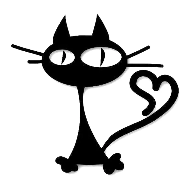 

15.7cm*15cm Vinyl Funny Cat Animal Car Sticker Car Accessories Decal Black/Silver S3-5823