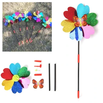 

2019 New Windmill Kid Toys Butterfly Glow Decor Garden Ornaments Colorful Outdoor Spinner Garden Supplies