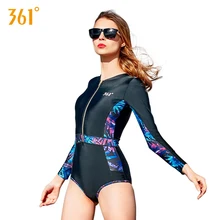 361 Women Long Sleeves Swimsuit Sexy Sport One Piece Swimsuit Triangle Push Up Swim Suit Large Size Swimming Suit Pool Bathing
