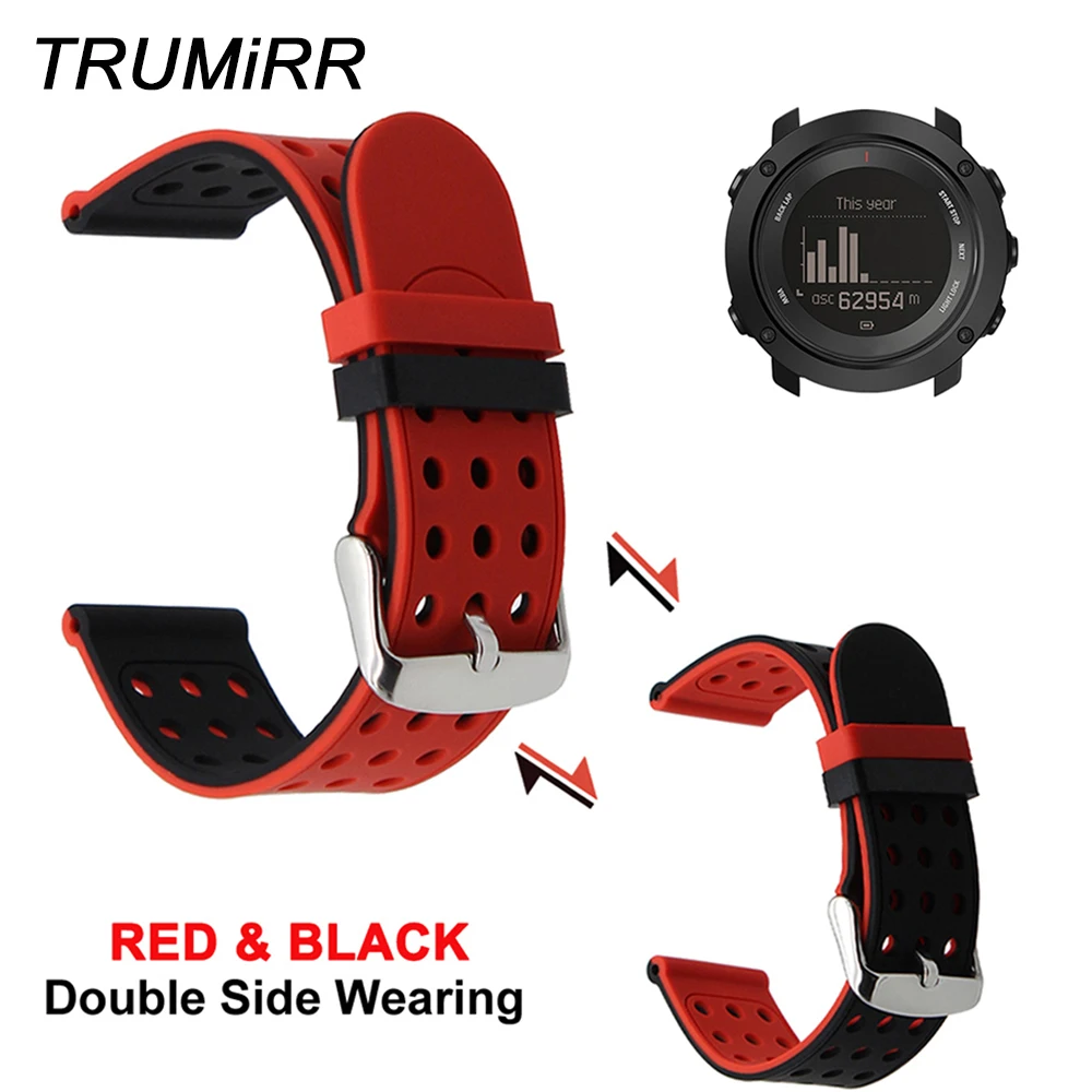 

Silicone Rubber Watchband Double Side Wearing Strap for Suunto 9 / Ambit 3 Vertical / Spartan Sport HR Watch Band Wrist Bracelet