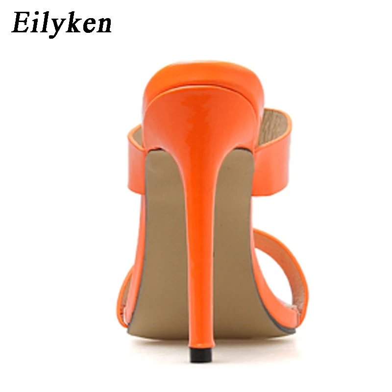 Eilyken; модные женские шлепанцы с острым носком на очень высоком каблуке; цвет оранжевый, розовый; вечерние женские шлепанцы для пляжа и офиса