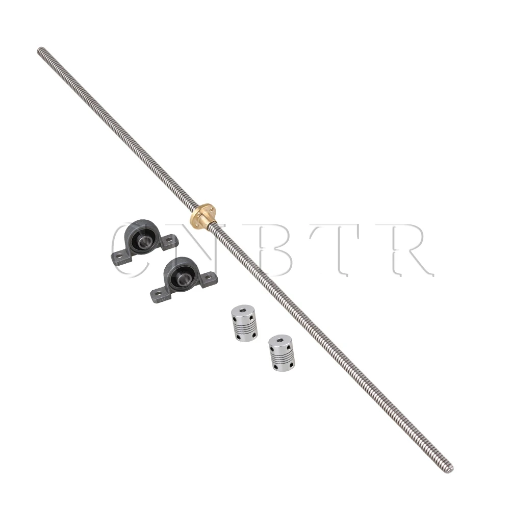 

CNBTR Vertical 2mm Lead Screw Shaft Coupling 500mm Lead Nut Flange Bearing Set